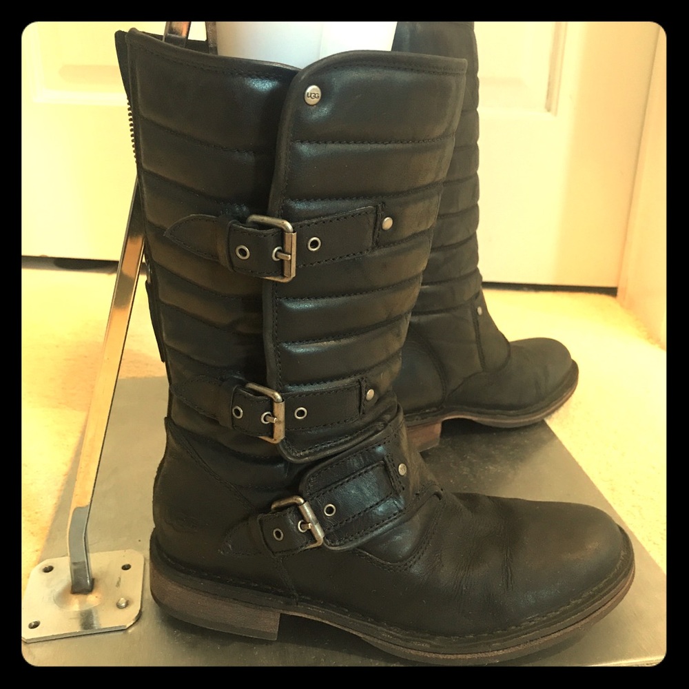 Distressed Ugg Moto Boots, Rare Design